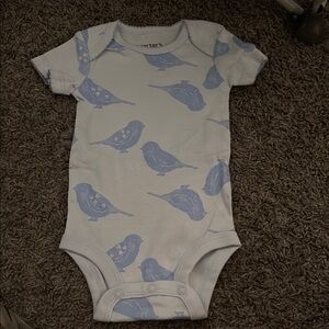 Carter's Blue and White Bird Bodysuit